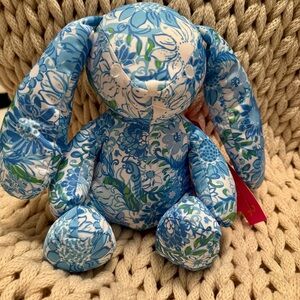 NWT Lilly Pulitzer Bunny Plush stuffed animal in Frenchie Blue "Suns Out"